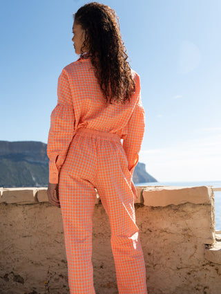 Chemise Nina à carreaux Orange