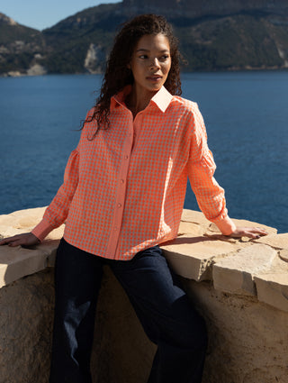 Nina Shirt in Orange Checks