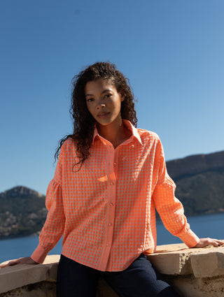 Chemise Nina à carreaux Orange