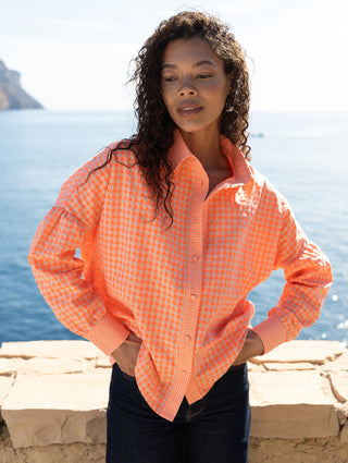 Nina Shirt in Orange Checks