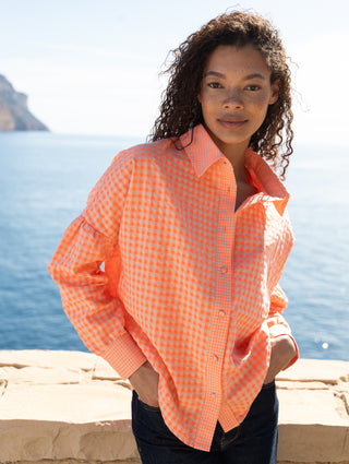 Nina Shirt in Orange Checks