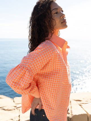 Nina Shirt in Orange Checks