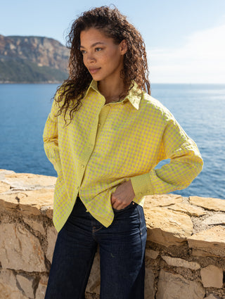 Chemise Nina à carreaux Jaune