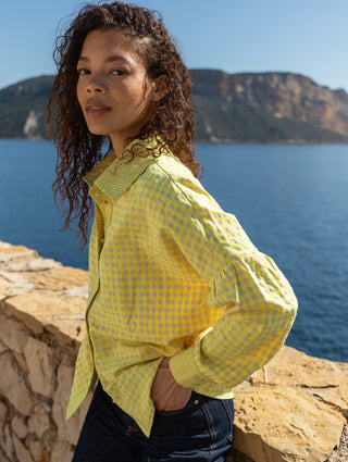 Chemise Nina à carreaux Jaune