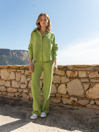 Chemise Nina à carreaux Vert et Menthe