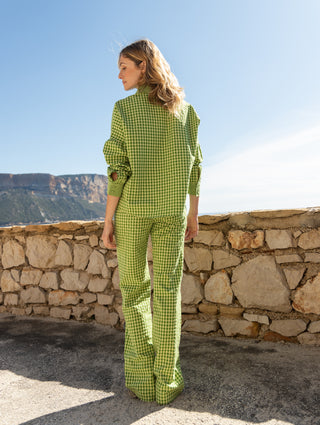 Pablo Green and Mint Checked Pants