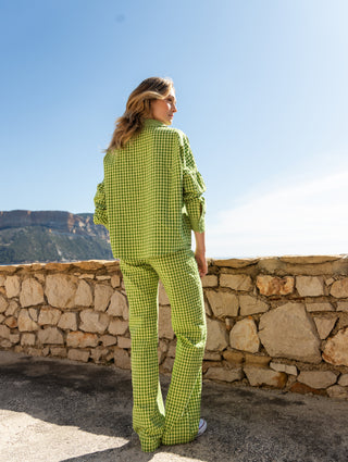 Pablo Green and Mint Checked Pants