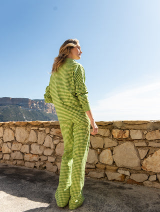 Nina Shirt in Mint and Green Checks