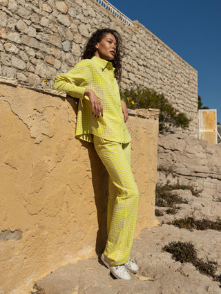 Chemise Nina à carreaux Jaune