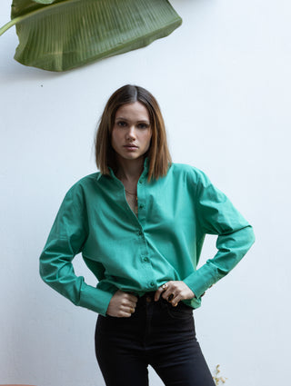 Chemise oversize verte Simone