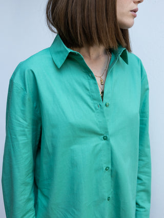 Chemise oversize verte Simone