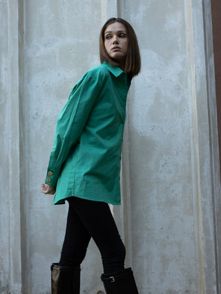 Chemise oversize verte Simone