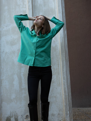 Chemise oversize verte Simone