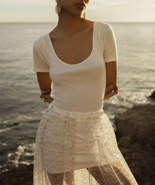 Jupe Capri 2-en-1 blanche